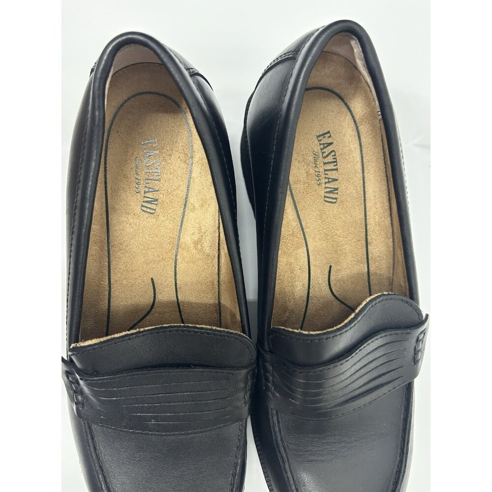 NEW Eastland Newbury Black Leather Penny Loafers Women's 10M Y2K Chunky Lug SZ10 - Picture 7 of 9